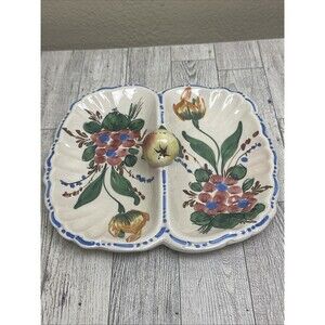 Vintage Italian Art  Pottey, Hand Made And Hand Painted Serving Dish